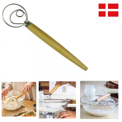 Deense Deeg Garde – Danish Dough Whisk – Deegklopper – 33cm – Hout | Lobster Family